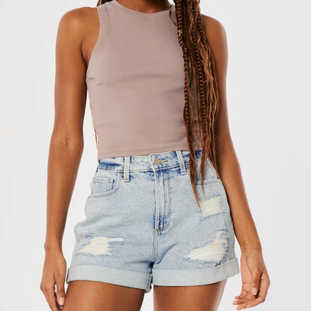 Hollister Denim Shorts Ultra High-Rise Mom Shorts Size 0 Waist 24